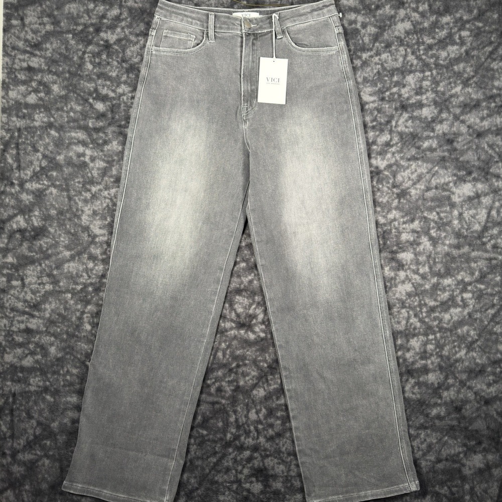 VICI Los Angeles Straight Leg Gray Denim Jeans Womens 31 VC6513GRY